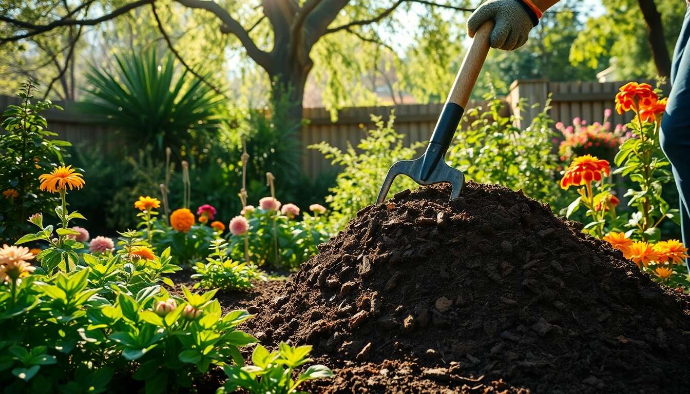 Techniques de retournement du tas à compost