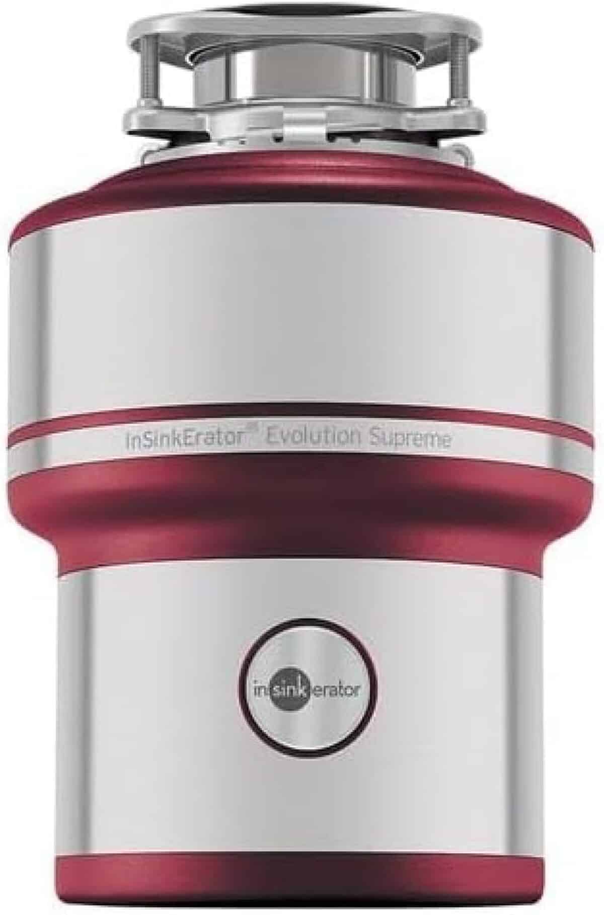 Test : inSinkErator système d'élimination des déchets alimentaires rouge et blanc