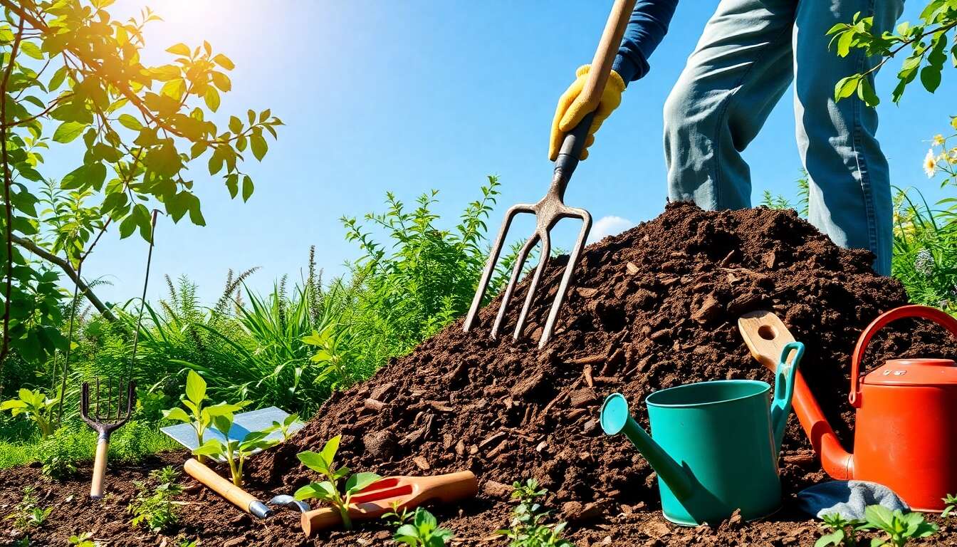Les outils indispensables pour retourner le compost