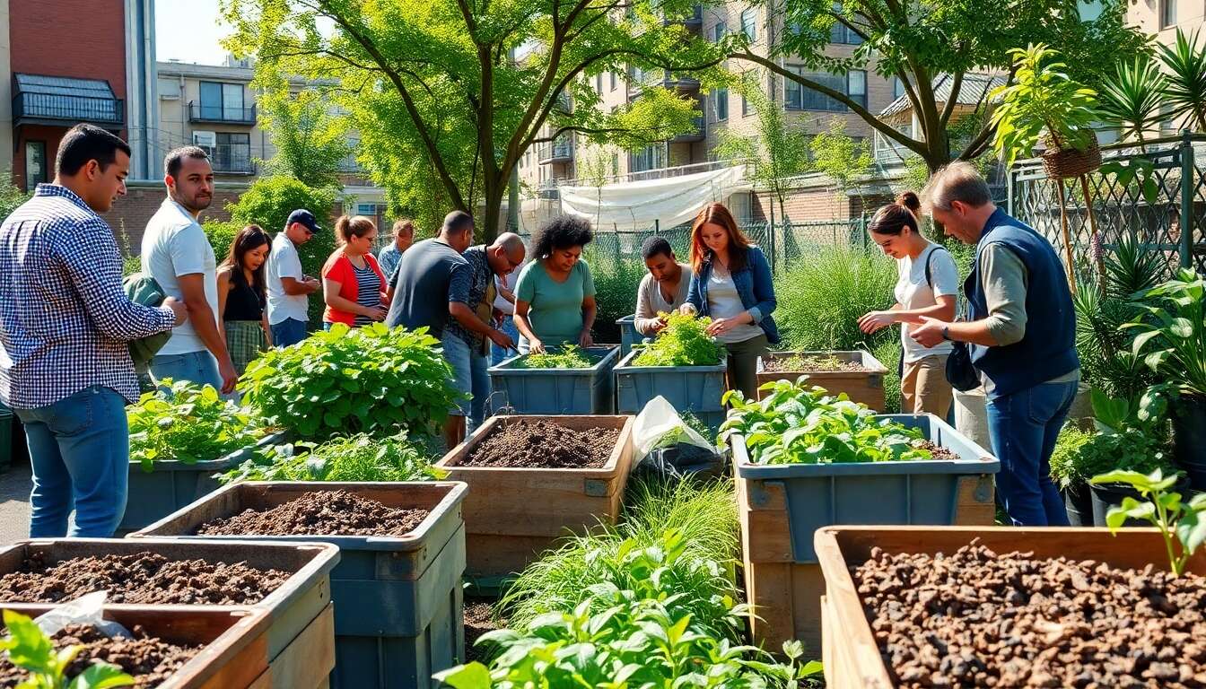 Mise en &oelig;uvre d'initiatives de compostage local