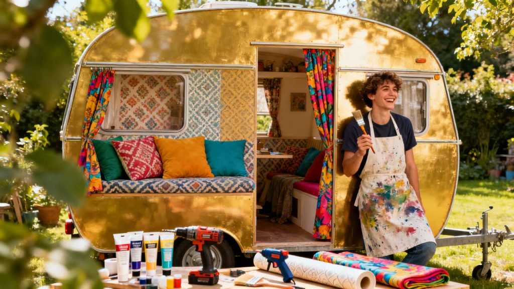 Décoration de roulotte au jardin : idées créatives