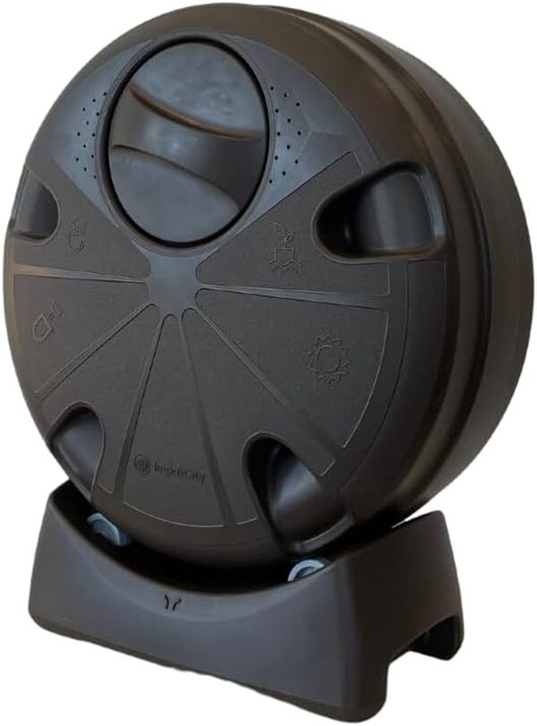 Composteur Domestique Rotatif et Compact 40L ImpakCity - Évite Les Mauvaises Odeurs, Les Insectes et Les Rongeurs, avec Compartiment pour Liquides Lixiviés, Fabriqué avec des Matériaux Recyclables