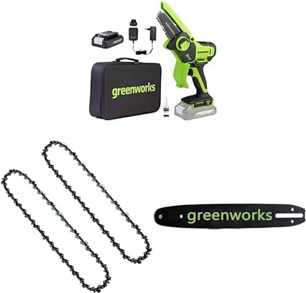 Test de la mini tronçonneuse Greenworks 24V : efficacité et accessoires inclus