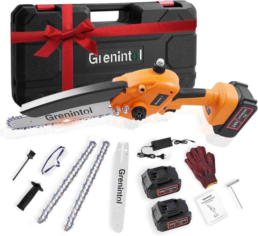 Test Grenintol mini tronçonneuse 8 po 1000 W : puissance et sécurité pour votre jardin