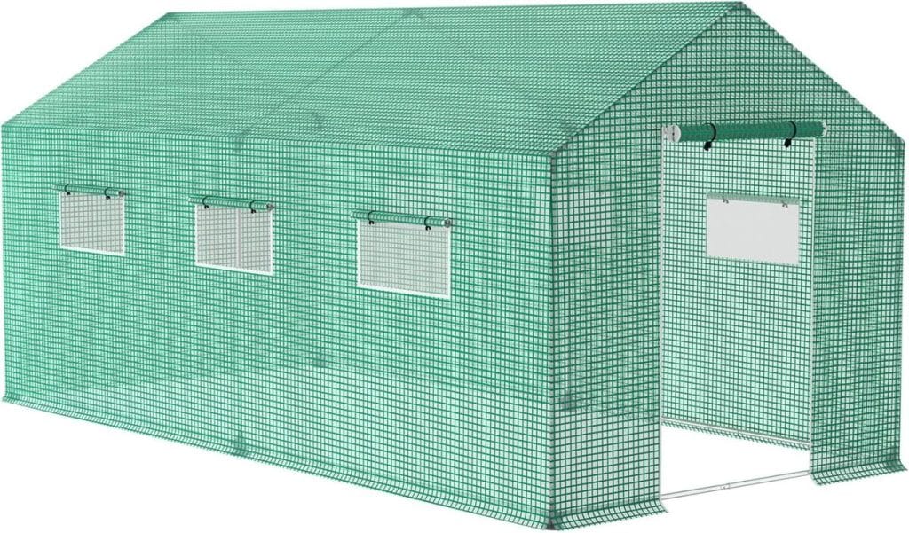 Test : mini serre SUBTLETY résistante à l'hiver, 4, 5 x 2 x 2 m, avec 6 fenêtres