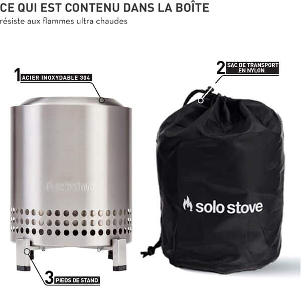 Solo Stove Brasero de Table Mesa XL | Mini cheminée d'extérieur à Faible dégagement de fumée, par des granulés ou du Bois, Acier Inoxydable, avec Support, Sac de Transport, 21,8 x 17,8 cm, 1 kg