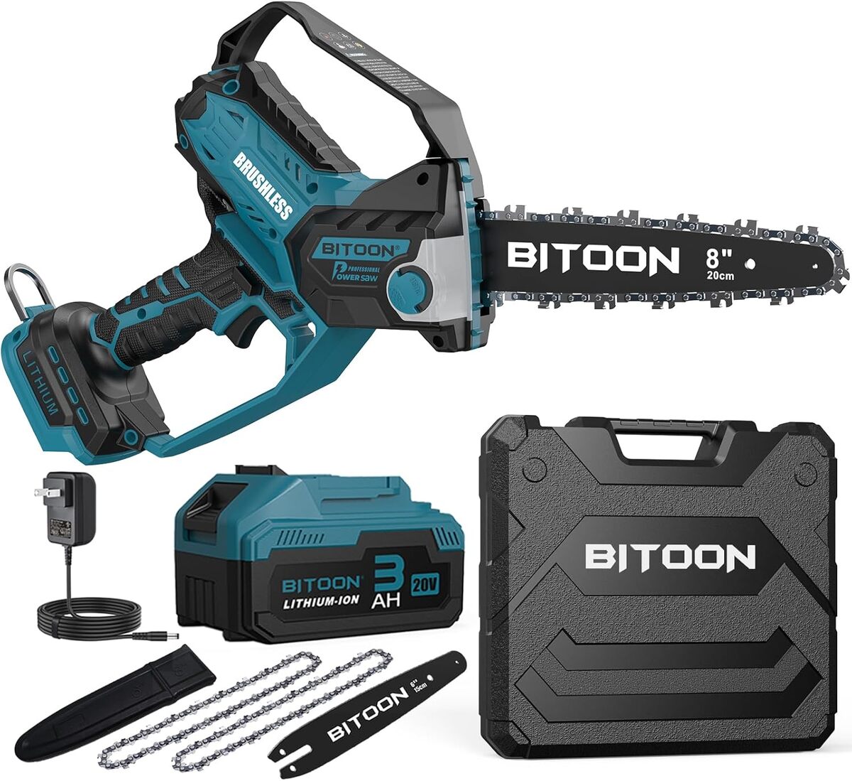 Test de la mini tronçonneuse BITOON sans fil 20, 3 cm
