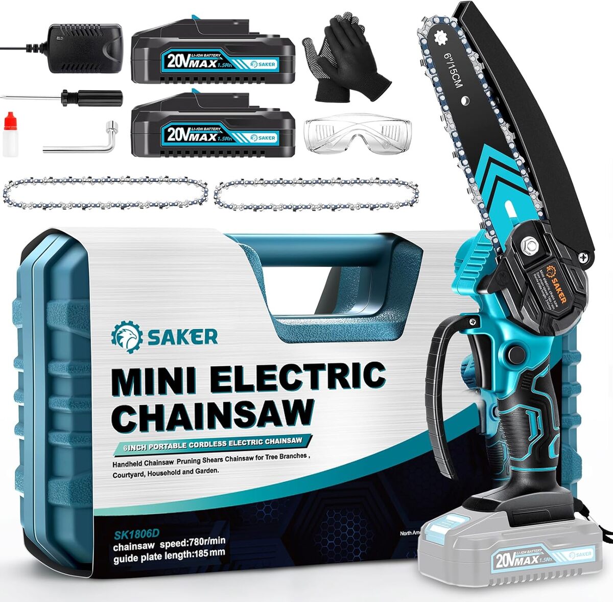 Test de la scie électrique portable Saker Mini Chainsaw 6 pouces