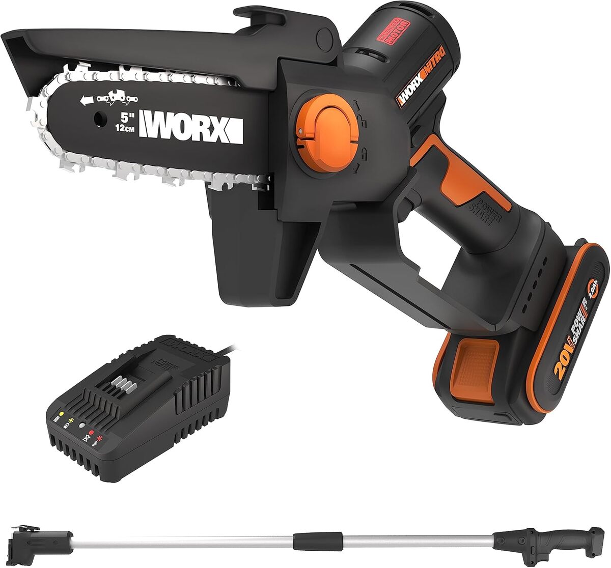 Test : worx Nitro mini tronçonneuse 20V avec moteur brushless