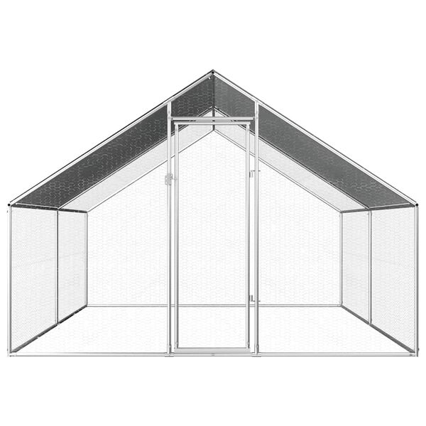 vidaXL Poulailler d'Extérieur 2,75x4x1,92 m Acier Galvanisé Cage Canard Poulet