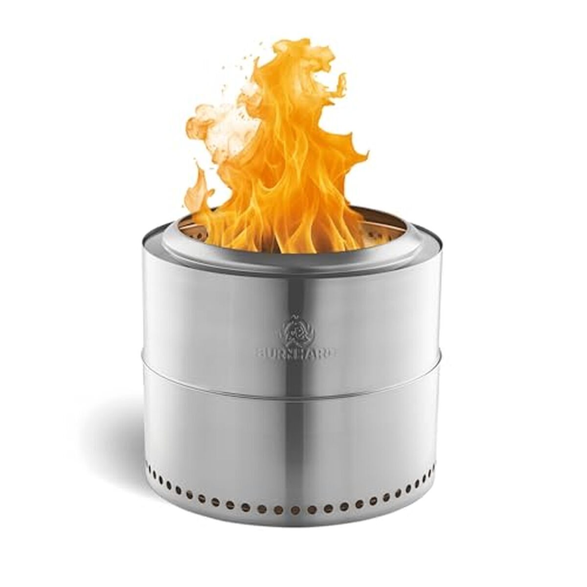 Test du brasero BURNHARD® en acier inoxydable: faible fumée et transport facile