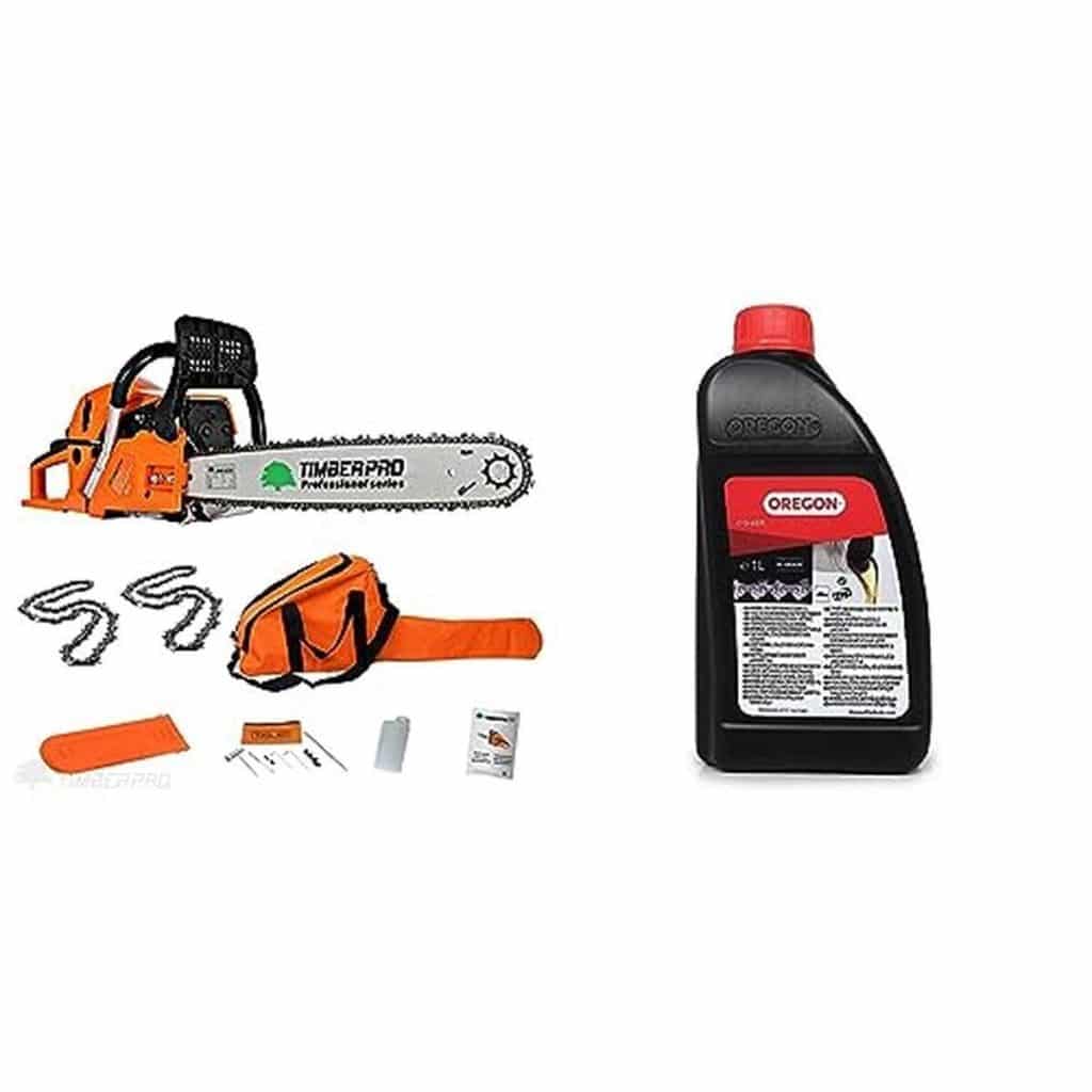Test tronçonneuse Oregon 61, 5 cm³ 3, 6 CV avec accessoires