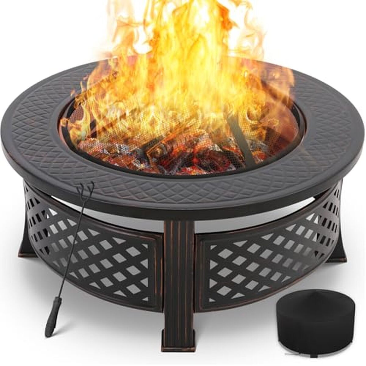 Test du braséro barbecue extérieur 3 en 1 : cheminée de jardin 80 cm