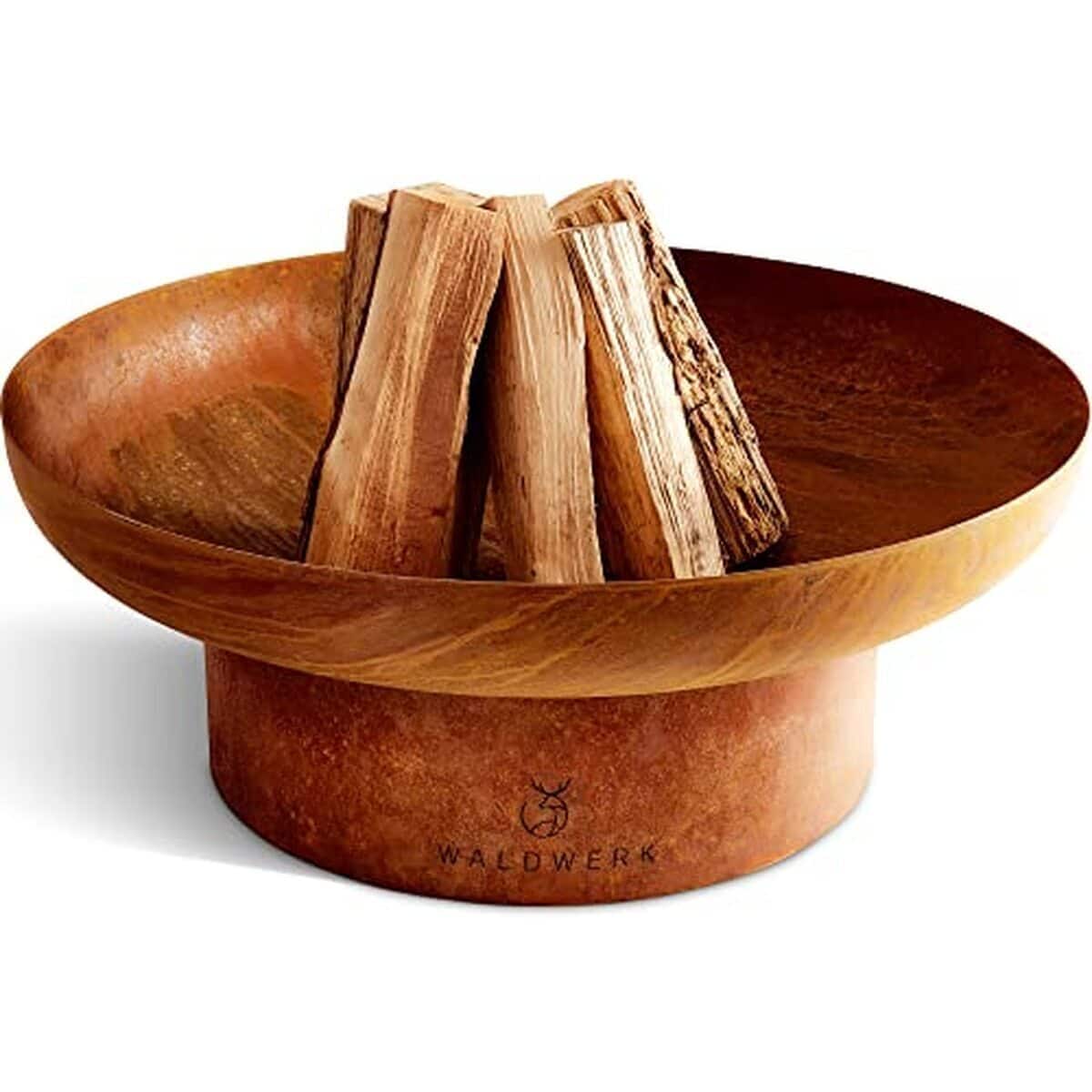 Test du brasero extérieur WALDWERK : 78 cm de chaleur en acier rouillé