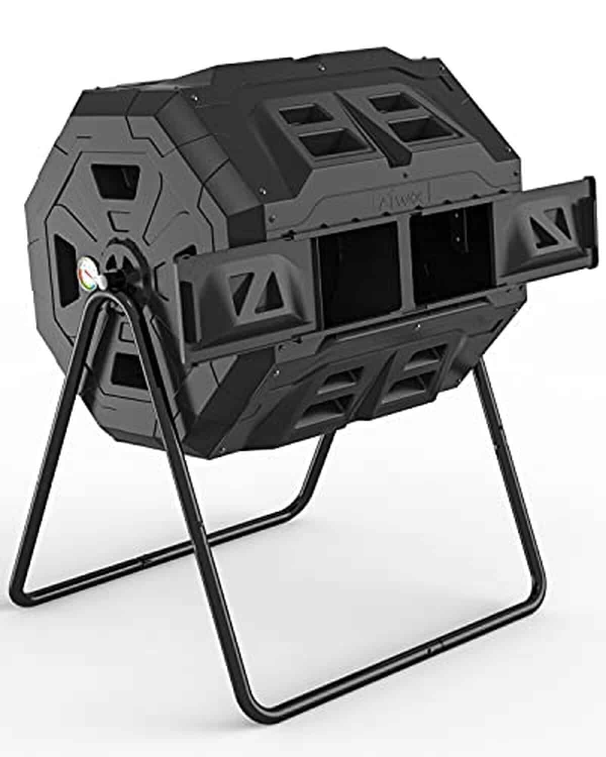 Test du composteur culbutant à double chambre 100L noir