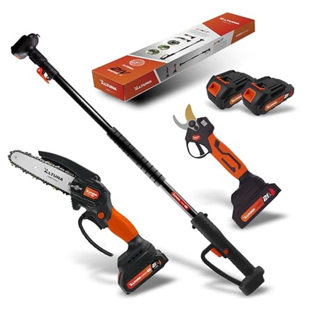Test du kit de taille Altuna : tronçonneuse et sécateur électriques avec perche 3, 7 m