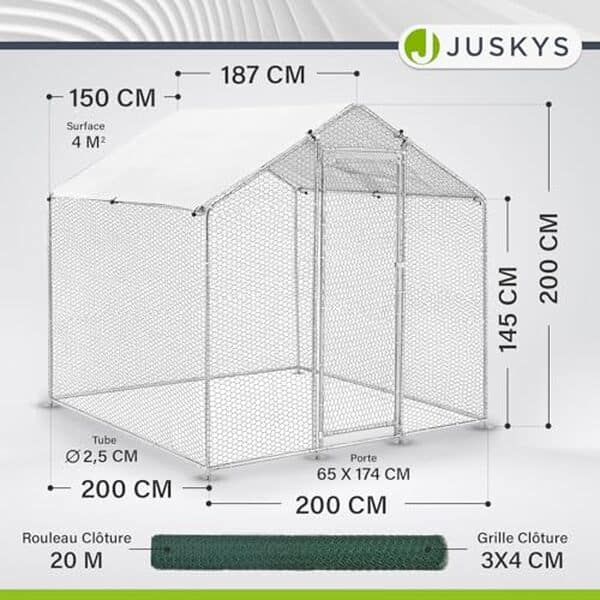 Découvrez l'efficacité de l'enclos Juskys 2 x 2 x 2 m pour sécuriser vos poules et petits animaux tout en leur offrant un espace spacieux et sécurisé. Analyse complète et avis d'experts pour un choix éclairé.
