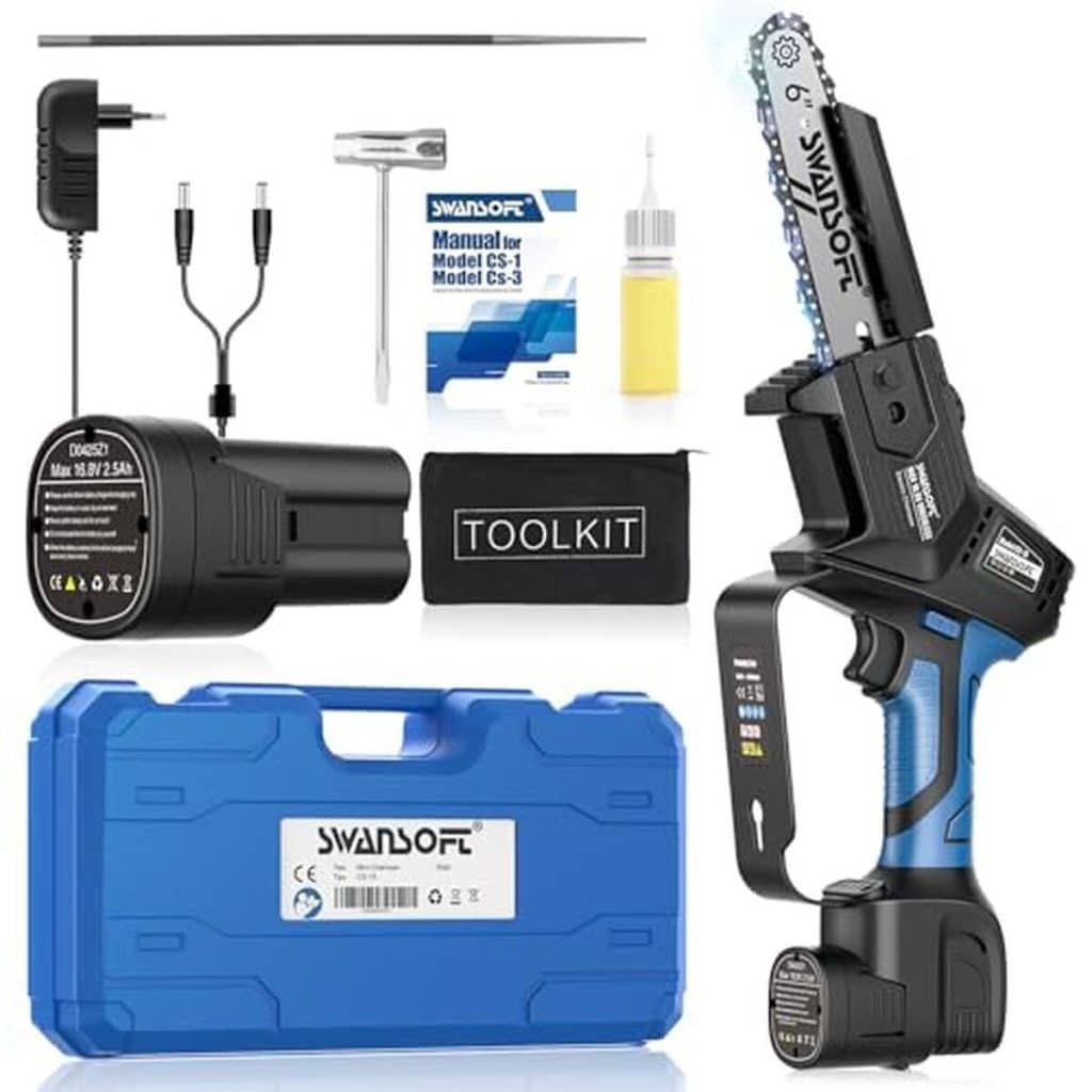 Test de la mini tronçonneuse SWANSOFT 500W à batterie 6'' 16.8V